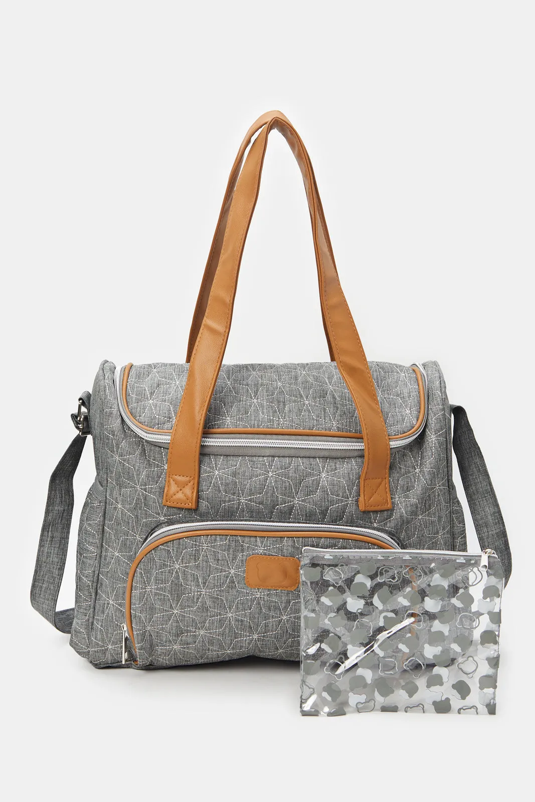 Grey Diaper Shoulder Bag