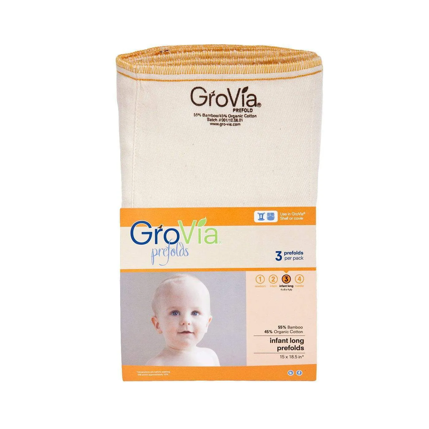 GroVia Prefold Cloth Diapers