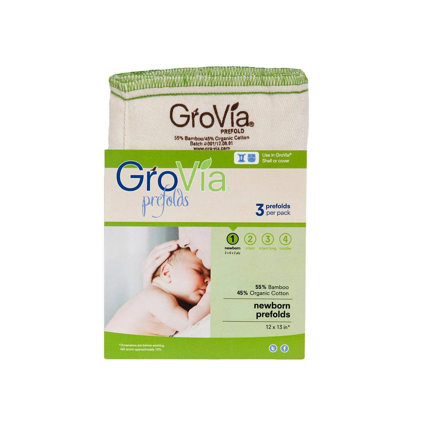 GroVia Prefold Cloth Diapers