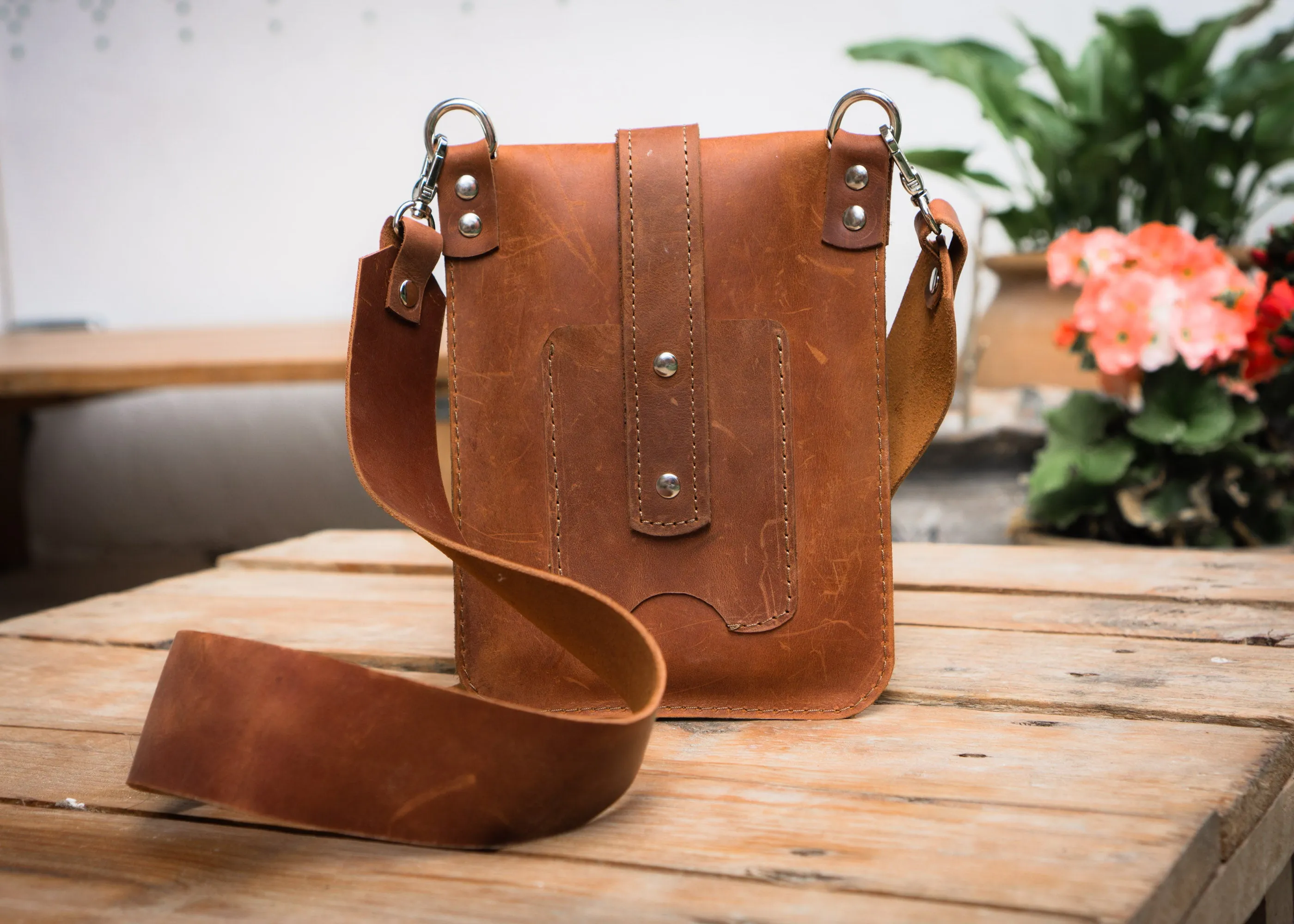 Handcrafted Crossbody Leather Bag for Women with Wide Strap - Fashion Racing