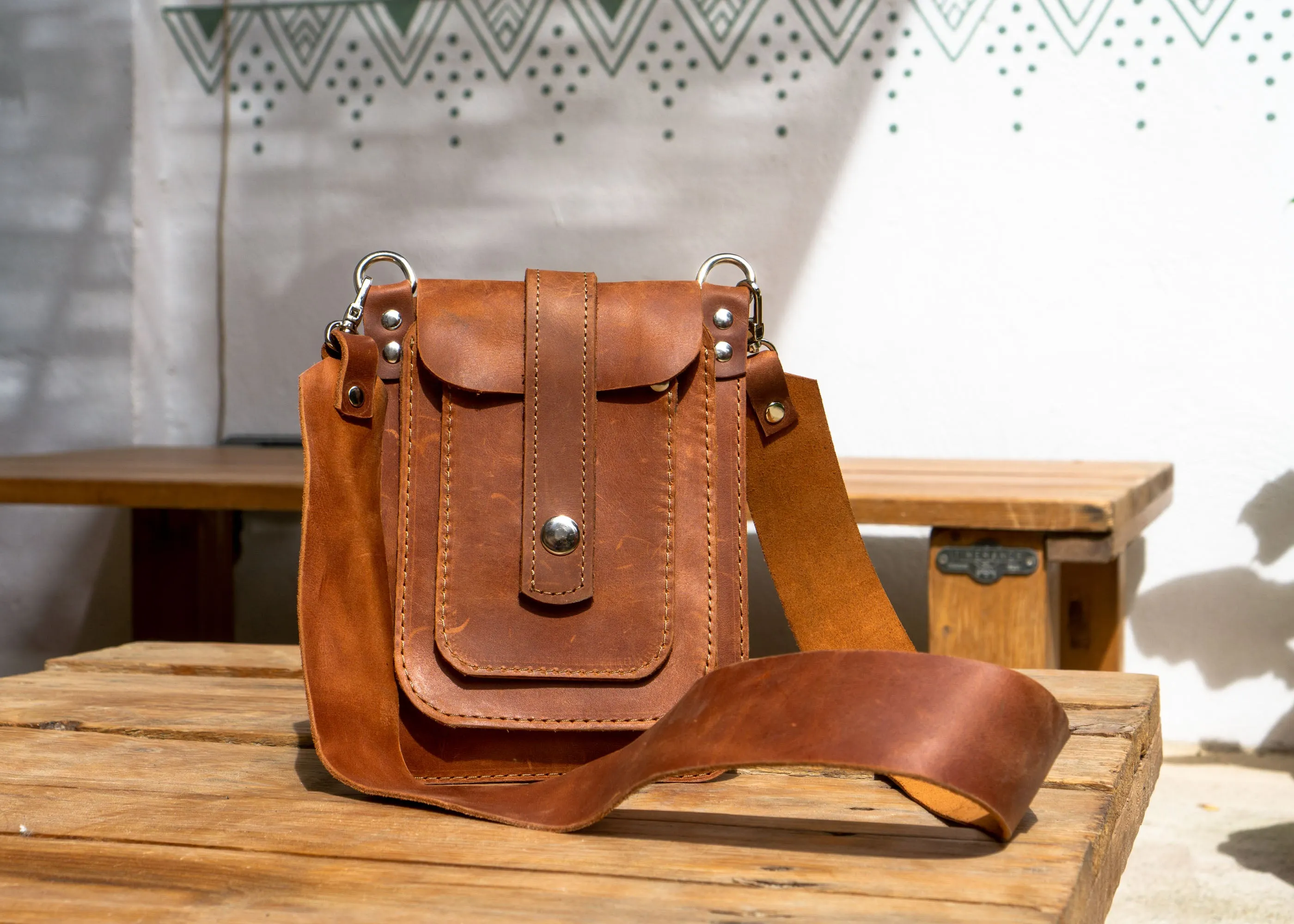 Handcrafted Crossbody Leather Bag for Women with Wide Strap - Fashion Racing