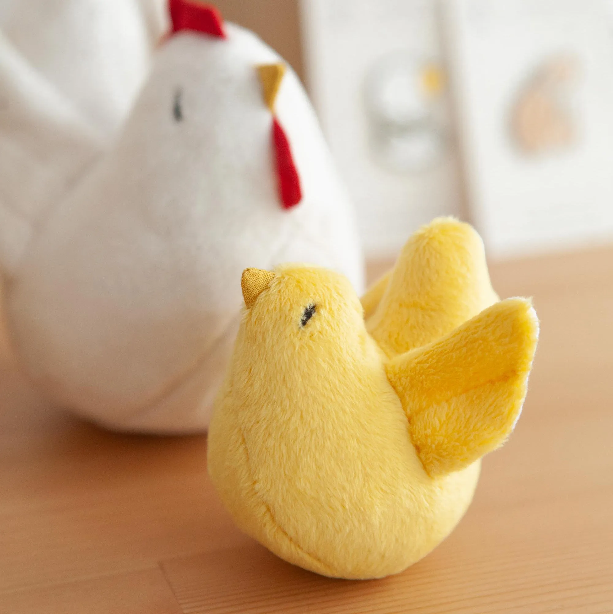 Handmade Plush Toy / Chicken Family of Two: Mom   Baby