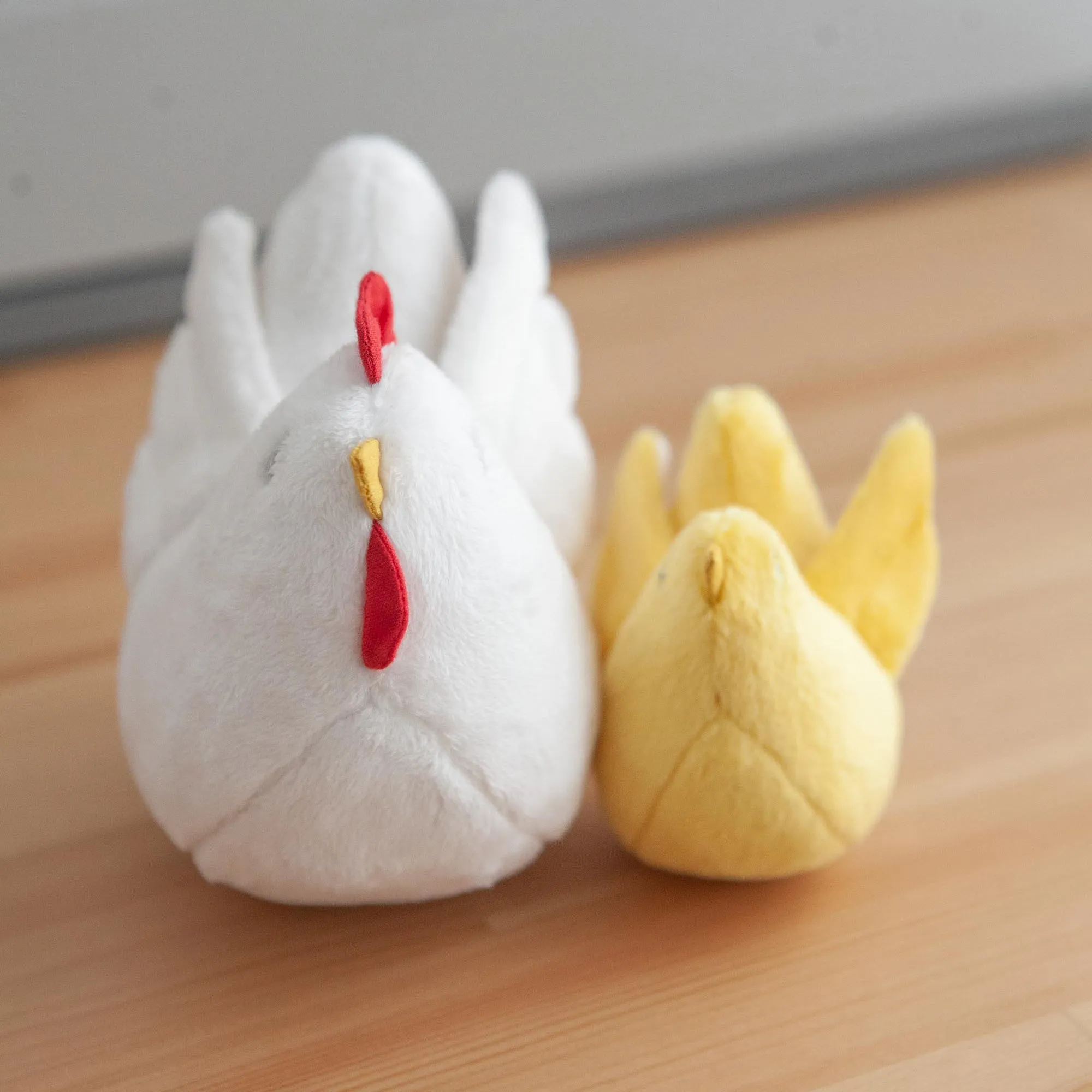 Handmade Plush Toy / Chicken Family of Two: Mom   Baby