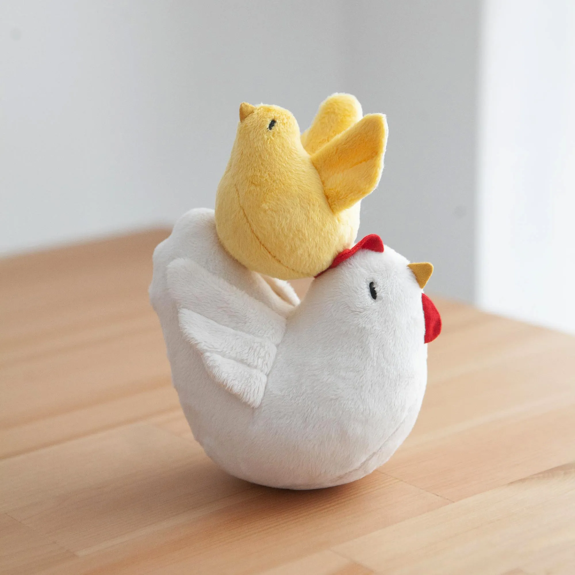 Handmade Plush Toy / Chicken Family of Two: Mom   Baby