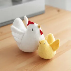 Handmade Plush Toy / Chicken Family of Two: Mom   Baby