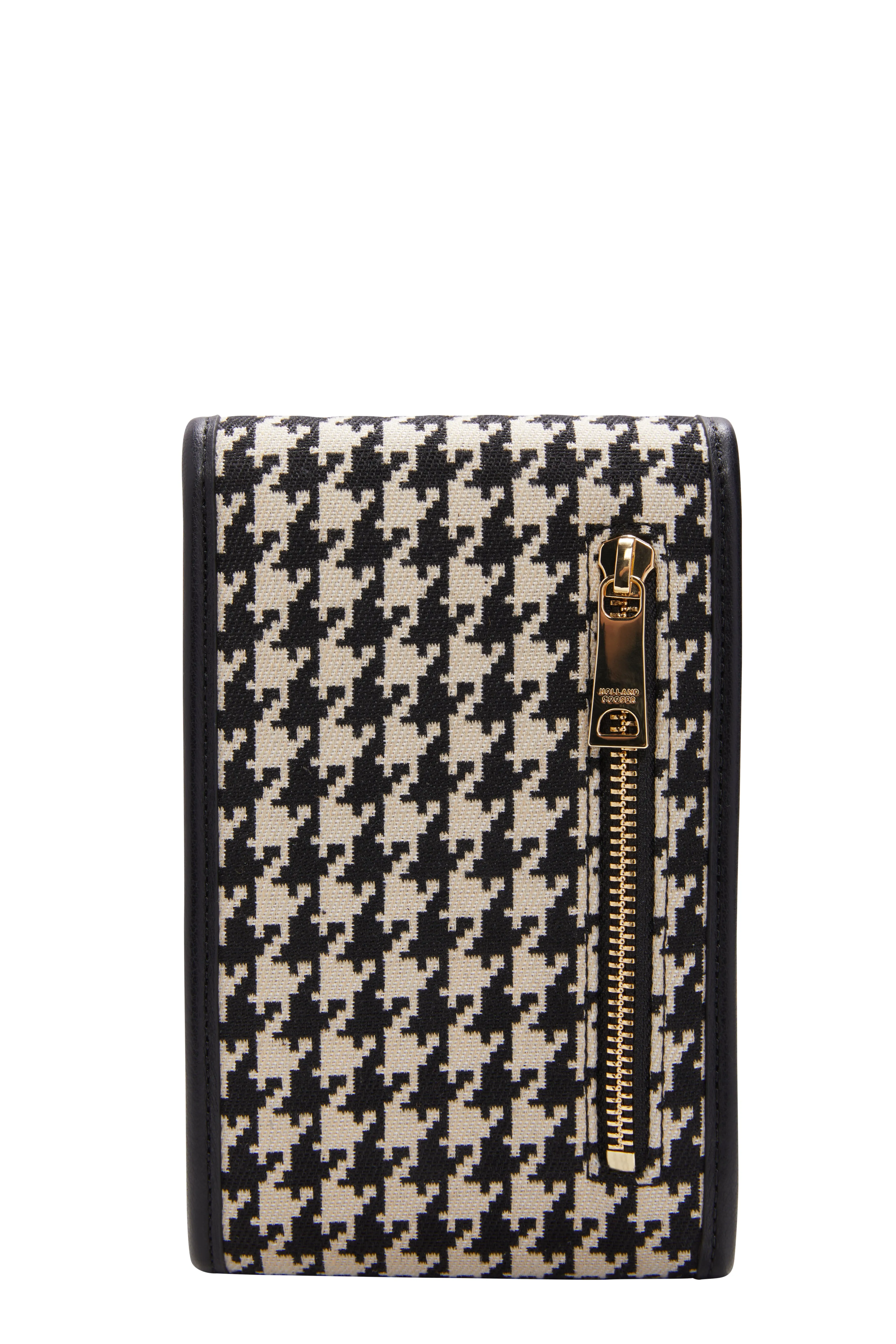 Holland Cooper Knightsbridge Ladies Phone Pouch in Ecru Houndstooth