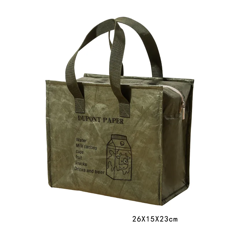 Insulated DuPont Paper Lunch Box Bag - Large Capacity Picnic Storage