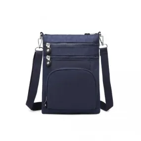 Kono Casual Multi Pocket RFID Blocking Crossbody Bag - Navy | Stylish & Secure