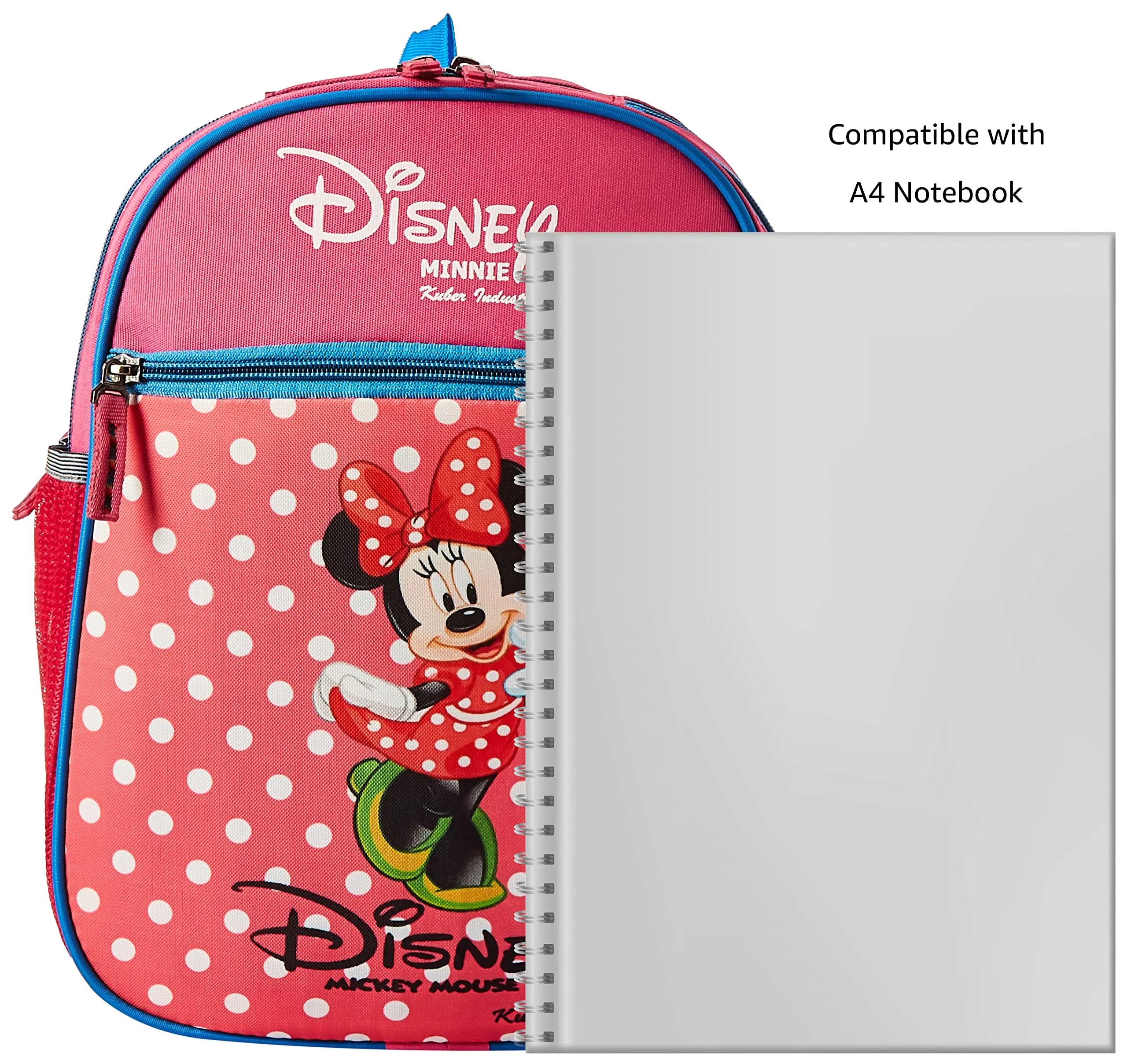 Kuber Industries Disney Mickey School Bag | Kids School Bags | Student Bookbag | School Bag for Girls & Boys | School Backpack for Kids | 2 Compartments School Bag | Small | Red