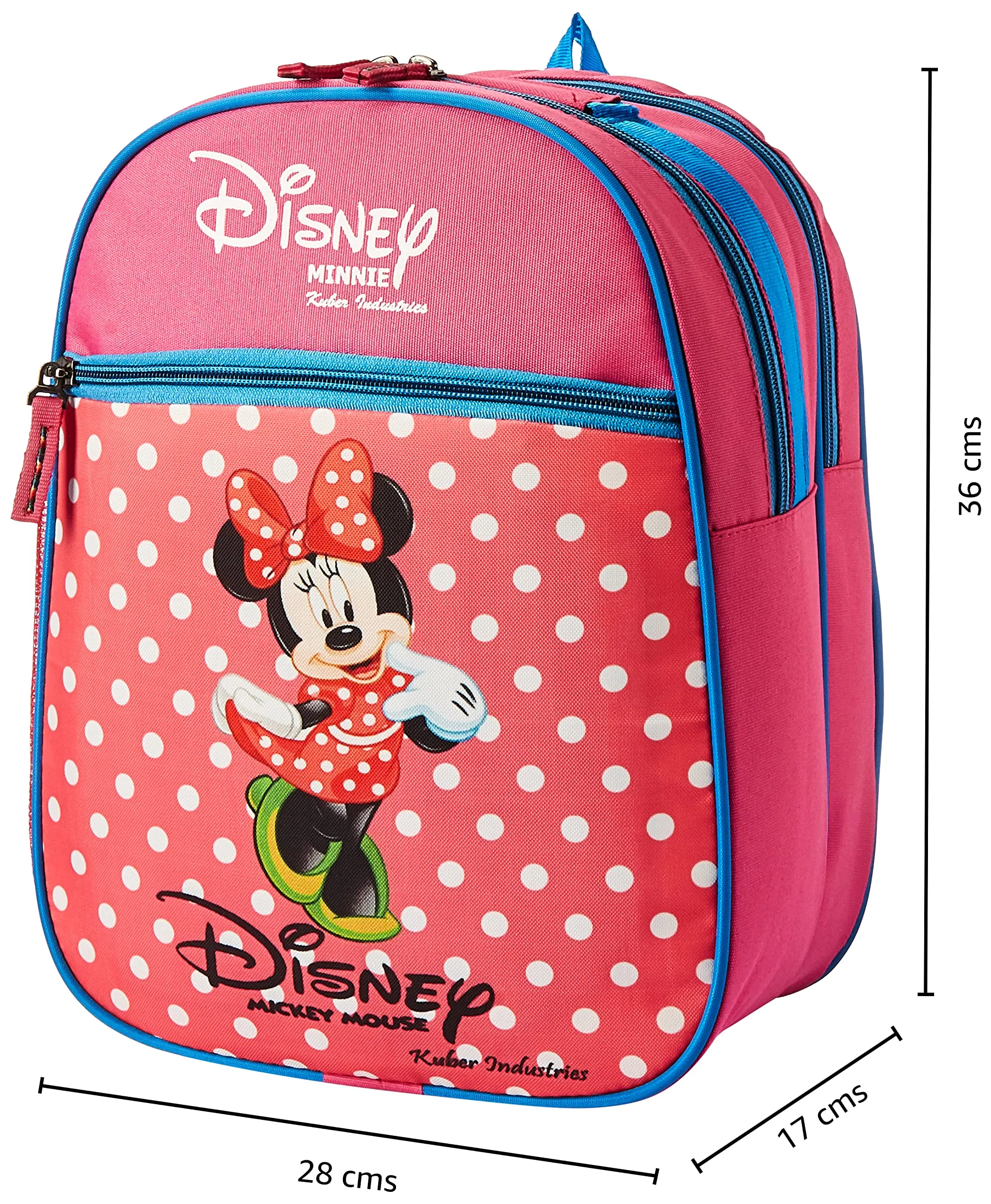 Kuber Industries Disney Mickey School Bag | Kids School Bags | Student Bookbag | School Bag for Girls & Boys | School Backpack for Kids | 2 Compartments School Bag | Small | Red