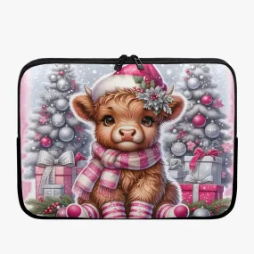 Laptop Sleeve - without handles - Christmas - Highland Cow