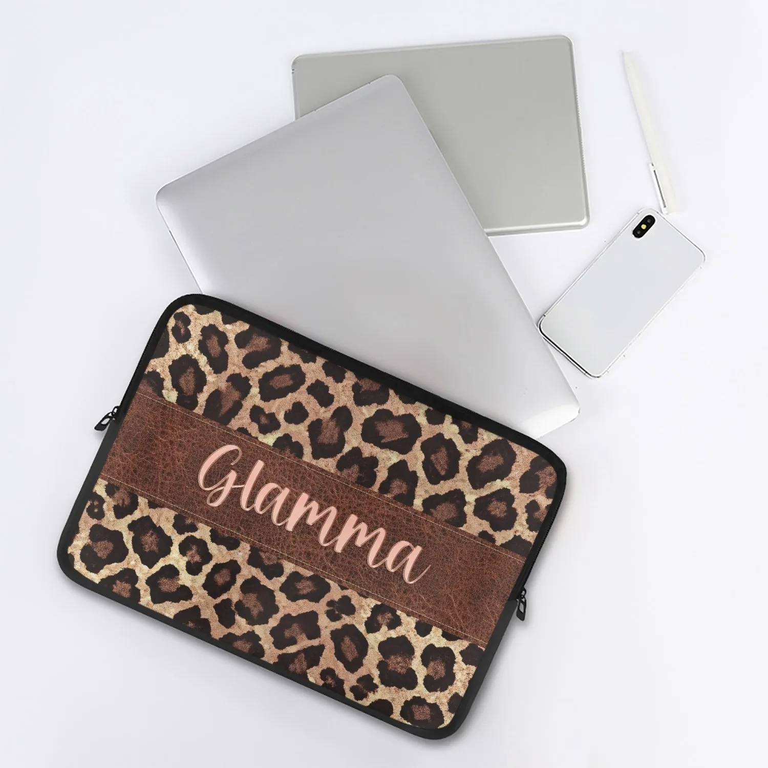 Laptop Sleeve - without handles - Leopard Print - Glamma