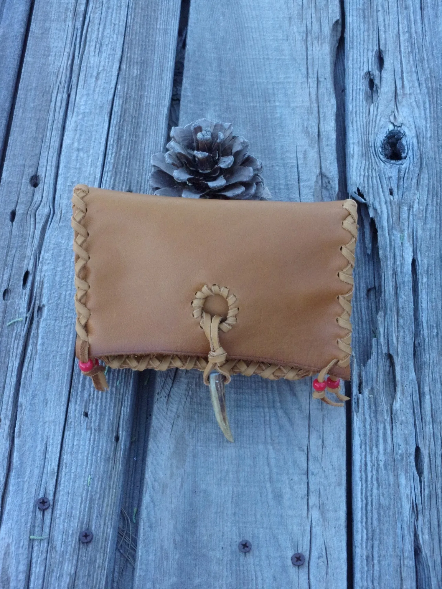 Leather wallet, soft leather clutch