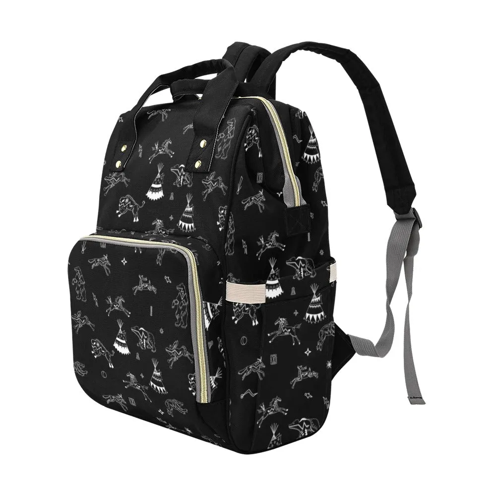 Ledger Dabbles Black Multi-Function Diaper Backpack/Diaper Bag