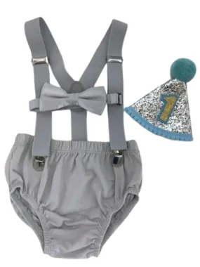 Light Gray Smash Cake Outfit