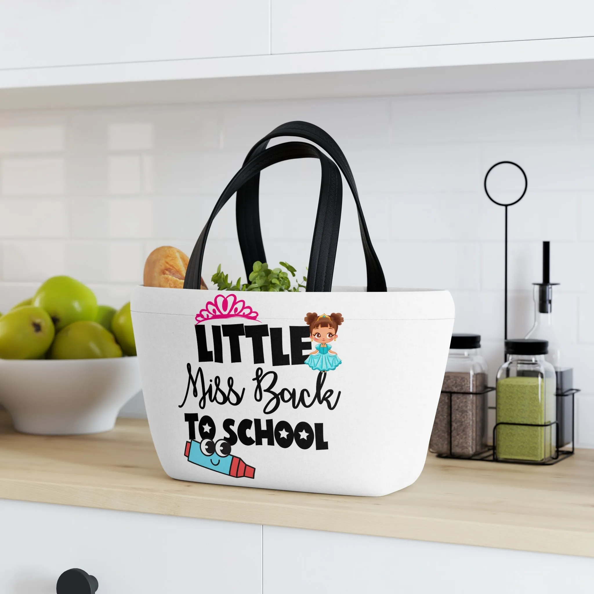 Little Miss Back to school Lunch Bag, Back To School Lunch Bag, Back to Learning Lunch Bag, Ready for School Lunch Bag. First day Of School.