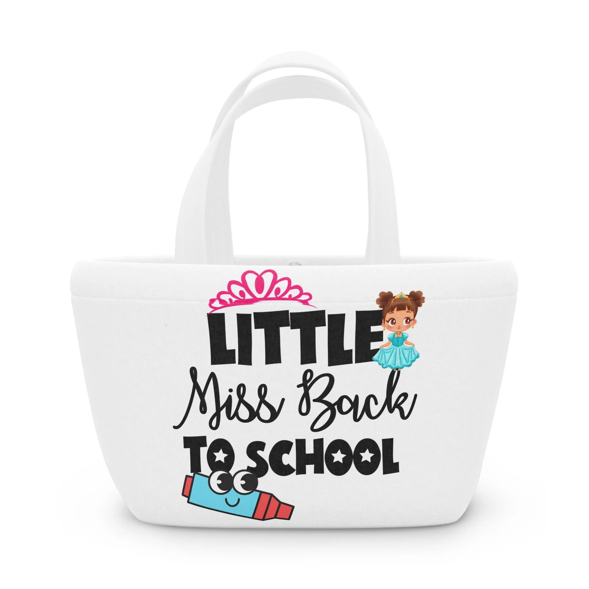 Little Miss Back to school Lunch Bag, Back To School Lunch Bag, Back to Learning Lunch Bag, Ready for School Lunch Bag. First day Of School.