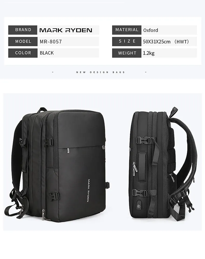 Man Backpack Fit 17 inch Laptop USB Recharging