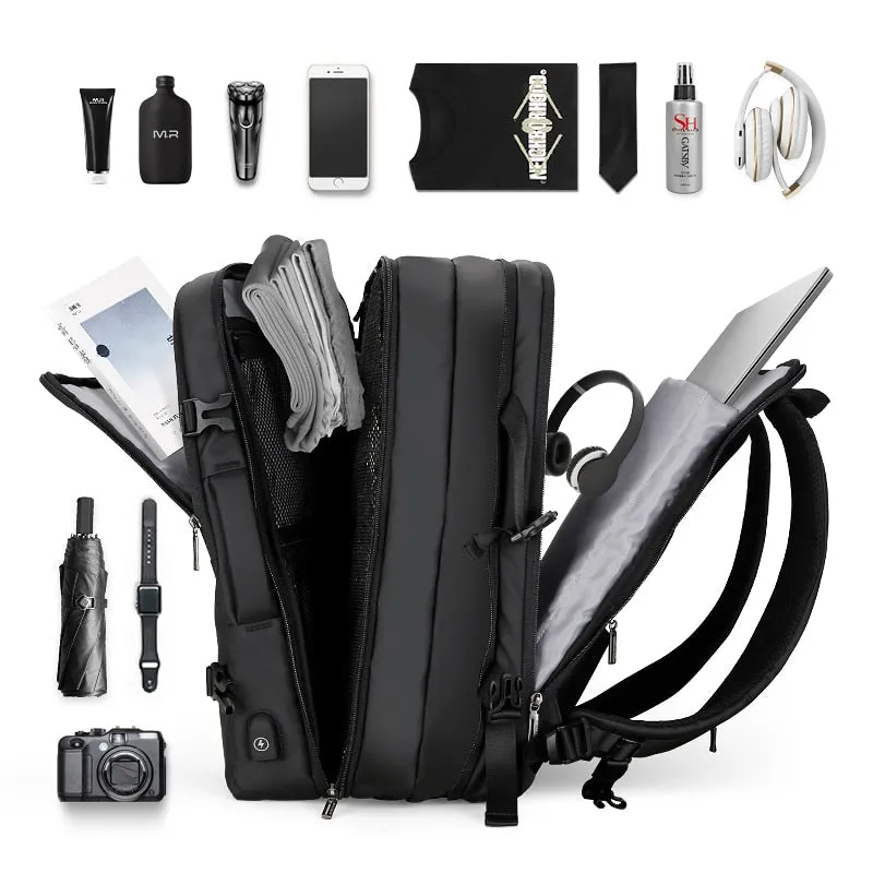 Man Backpack Fit 17 inch Laptop USB Recharging