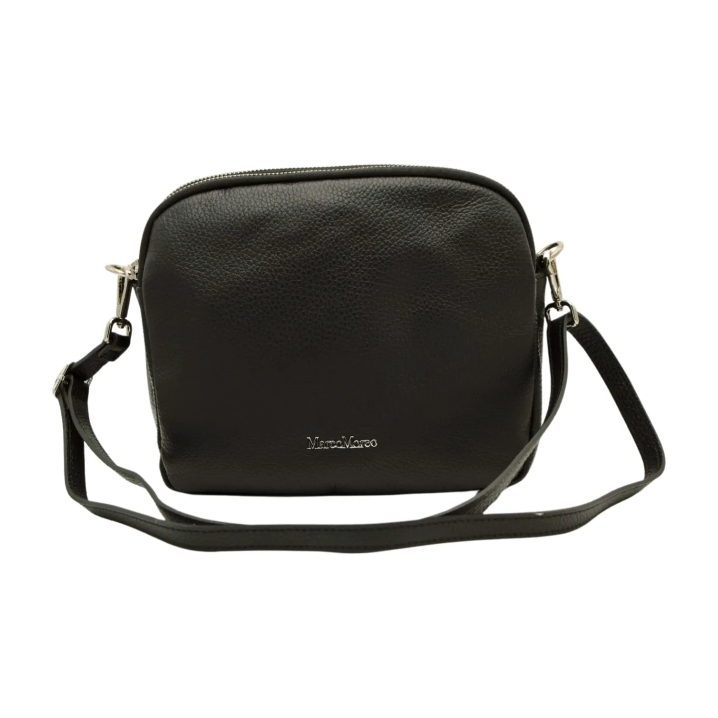 MARCO MOREO 1768  Black Double Zip  Crossbody Bag