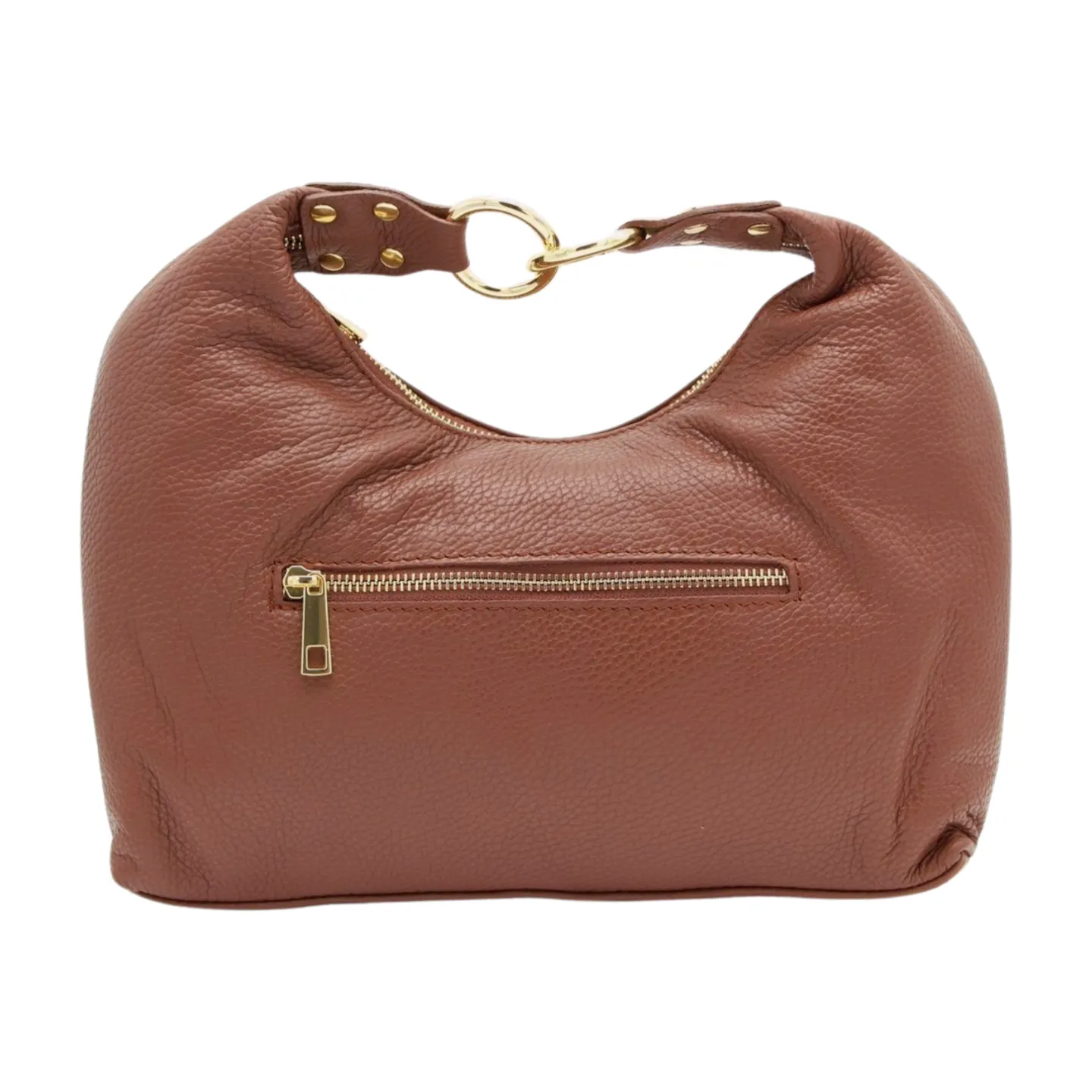 MARCO MOREO Brown Leather Hobo Crossbody Bag 7168