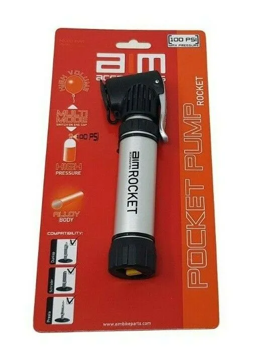 Mini Bicycle Hand Pump For Presta Dunlop Schrader Valves Silver Bike Pump New