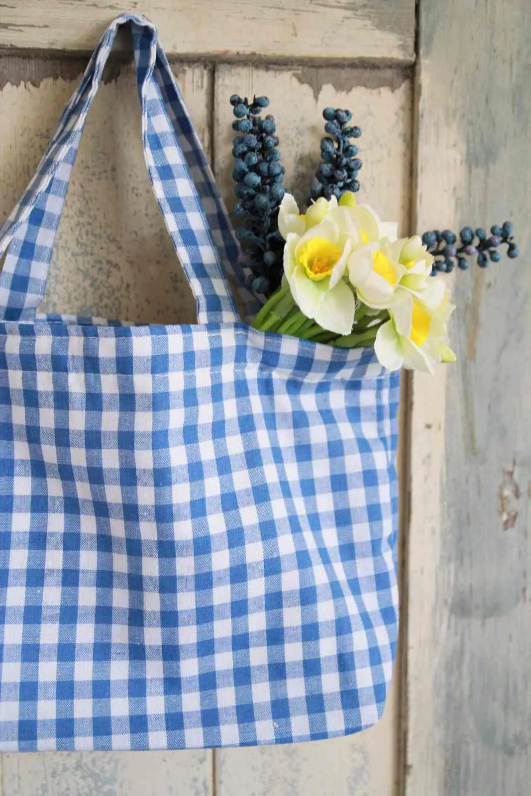 Mini Tote Bag - Blue Gingham