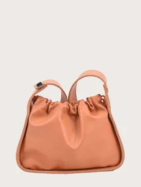 Minimalist Drawstring Ruched Crossbody Bag