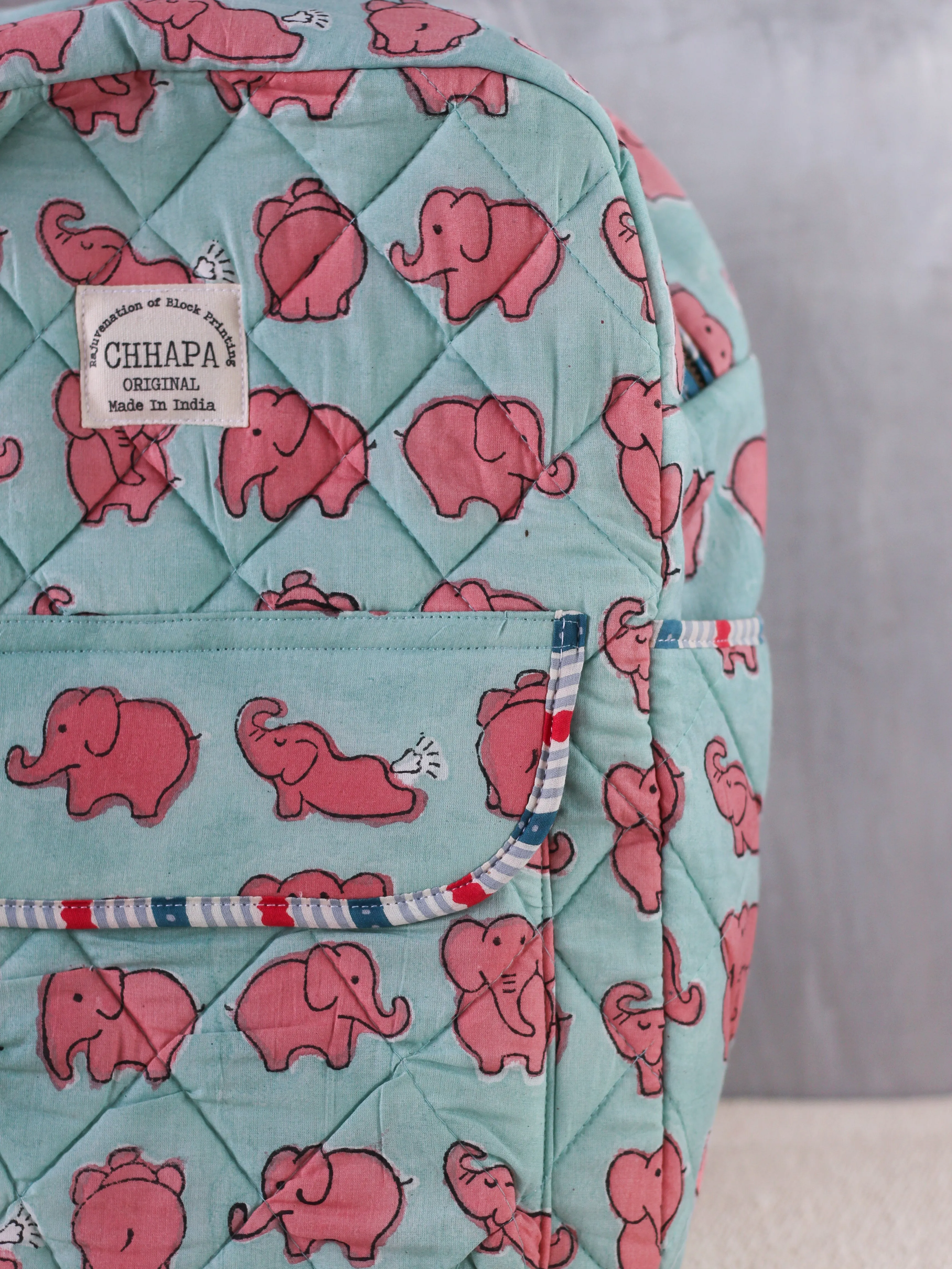 Mint Elephant Nappy Bag