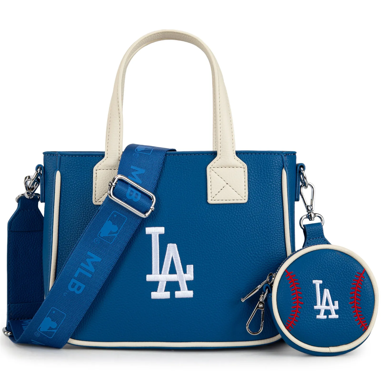 MLB-LA103   MLB  Los Angeles Dodgers Team Tote/Crossbody with Baseball Coin Pouch