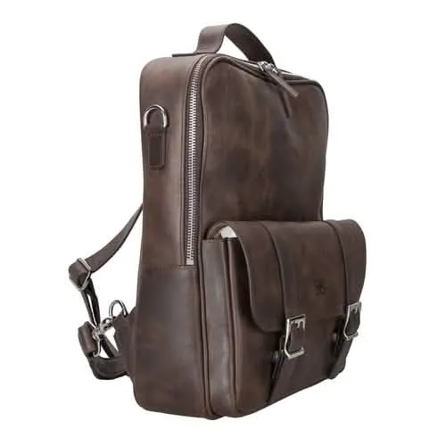 Molde Unisex Premium Leather Laptop Backpack for Daily Essentials