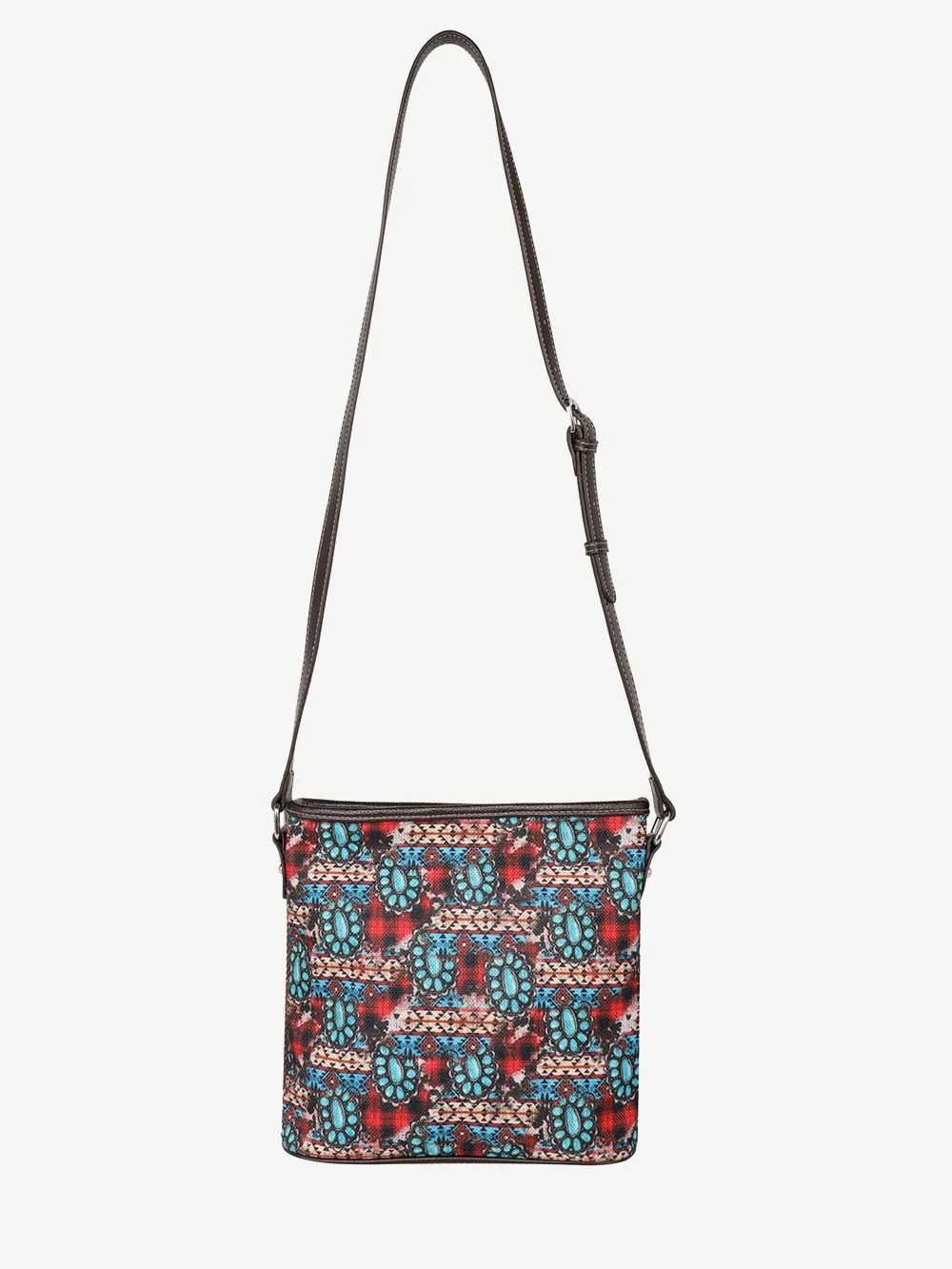 Montana West Aztec Squash Blossom Print Canvas  Crossbody