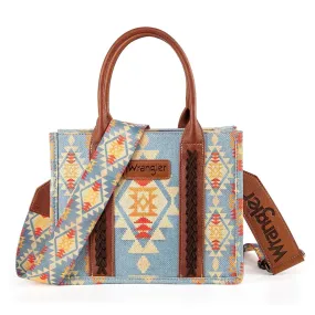 'Montana West' Women's Wrangler Southwestern Print Canvas Tote - Brown / Blue