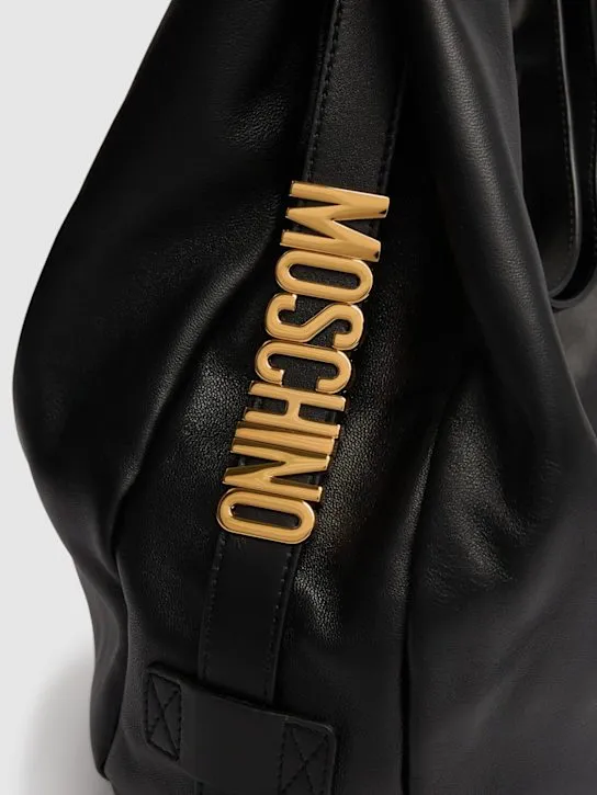 Moschino   Chambred nappa leather tote bag 