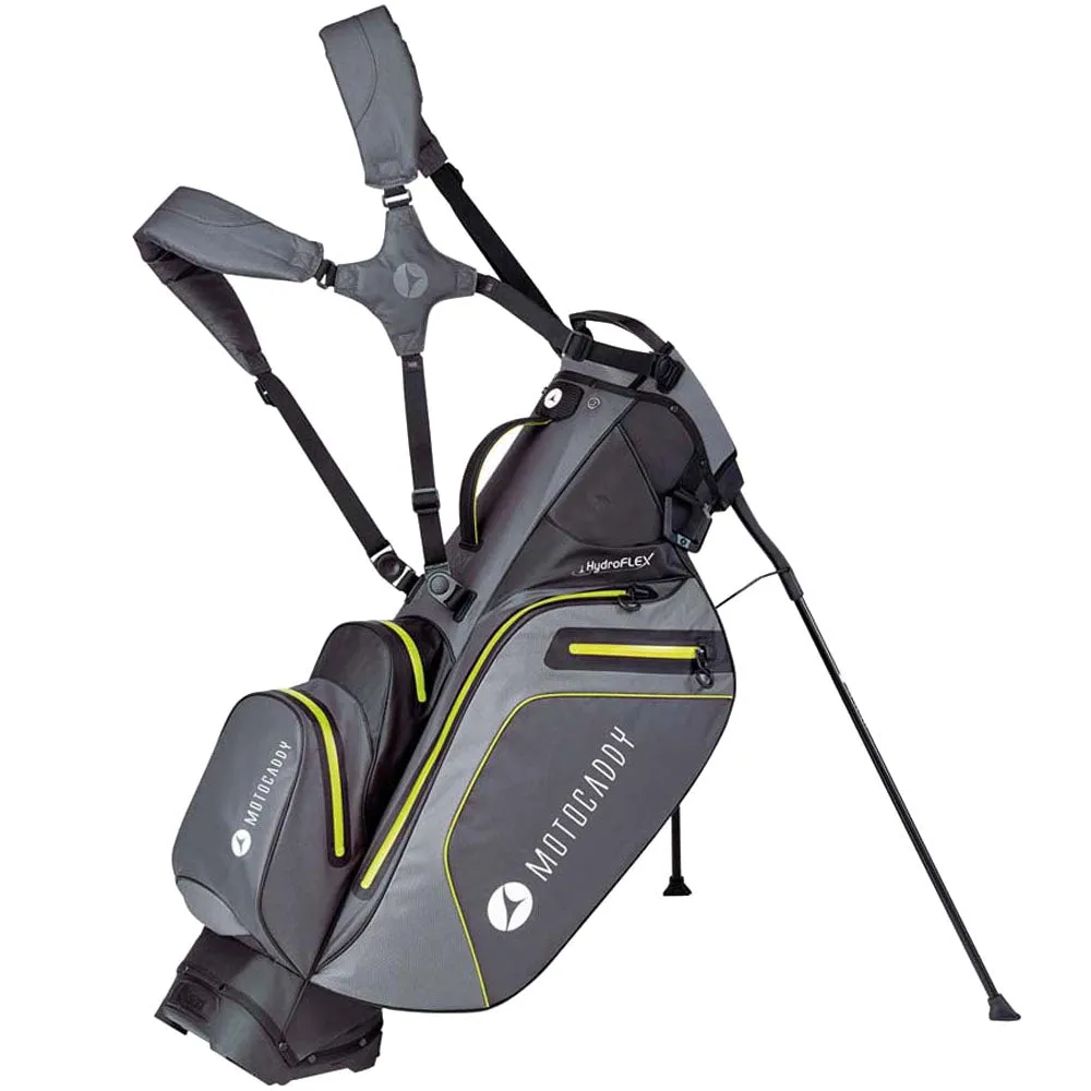 Motocaddy Hydroflex Waterproof Stand Bag - Charcoal/Lime