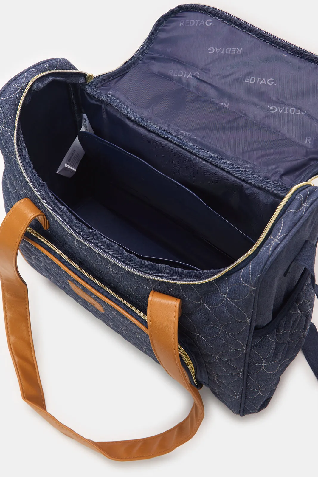 Navy Printed Diaper Bag