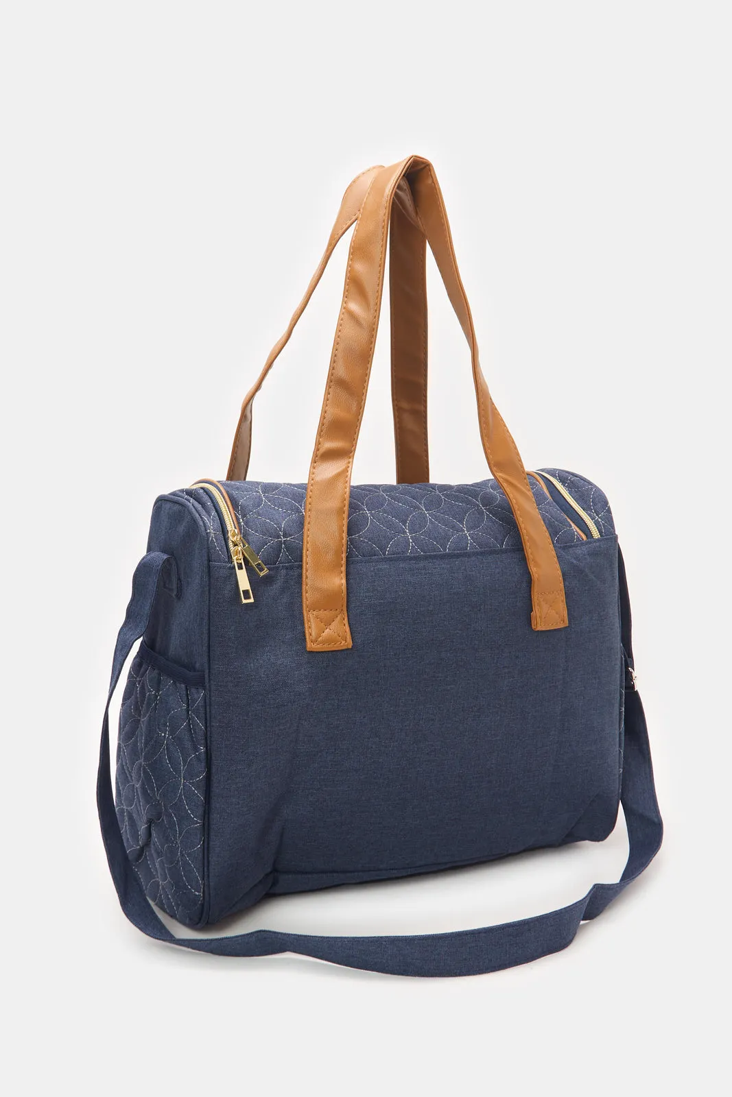 Navy Printed Diaper Bag