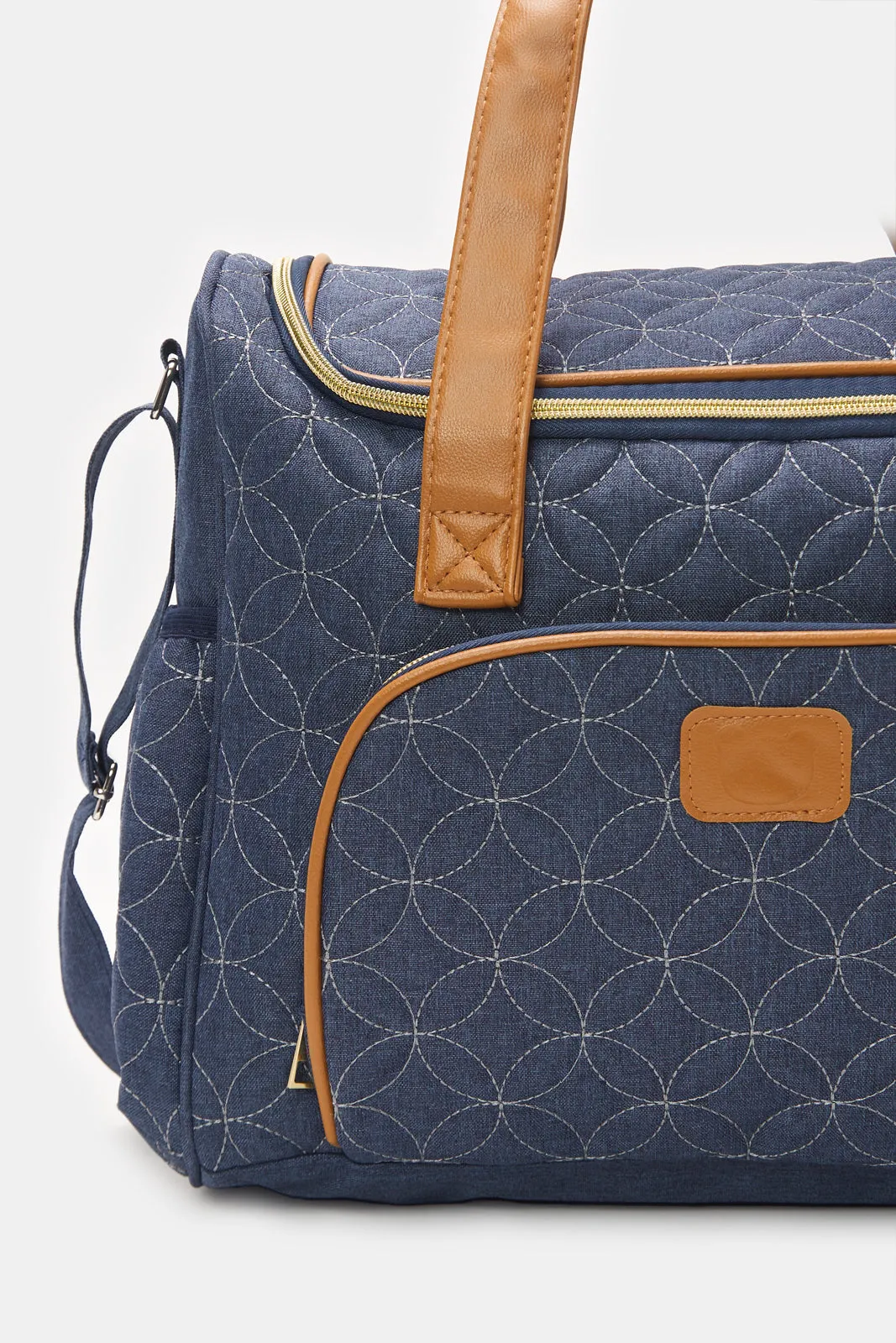 Navy Printed Diaper Bag