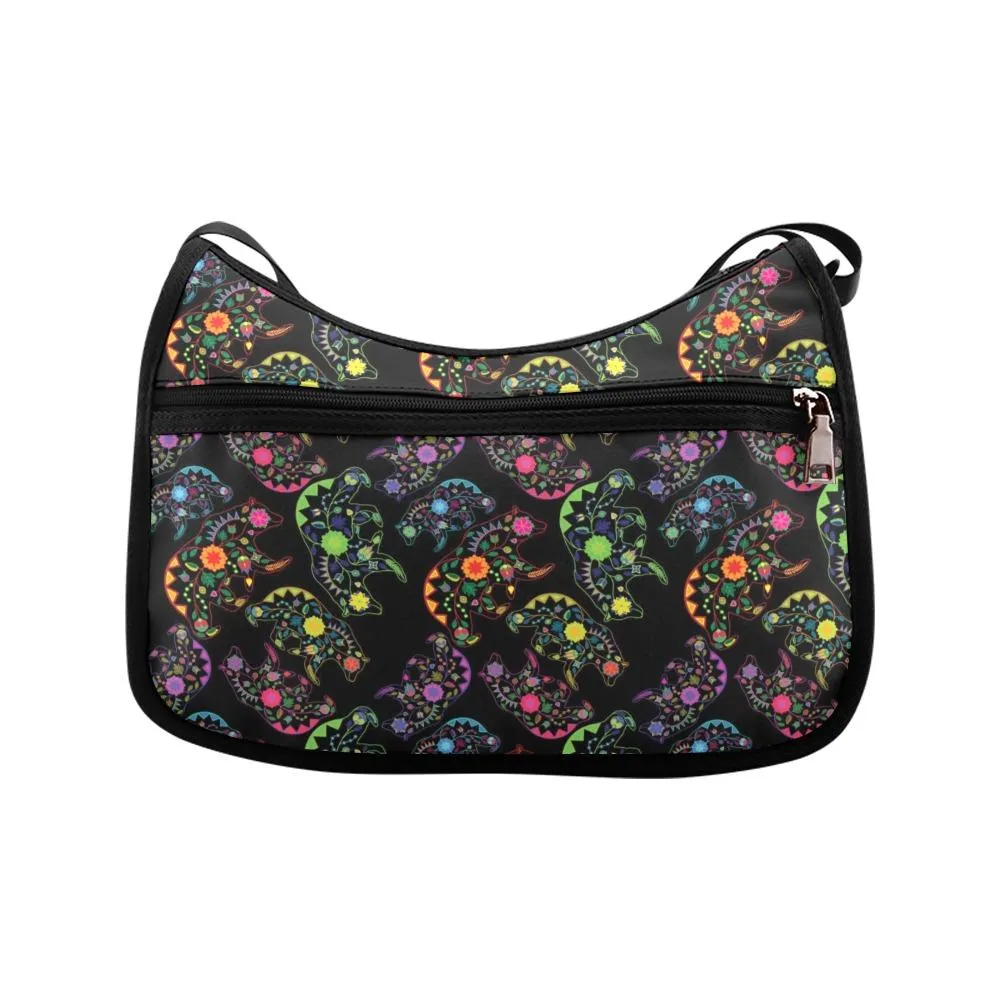 Neon Floral Bears Crossbody Bags