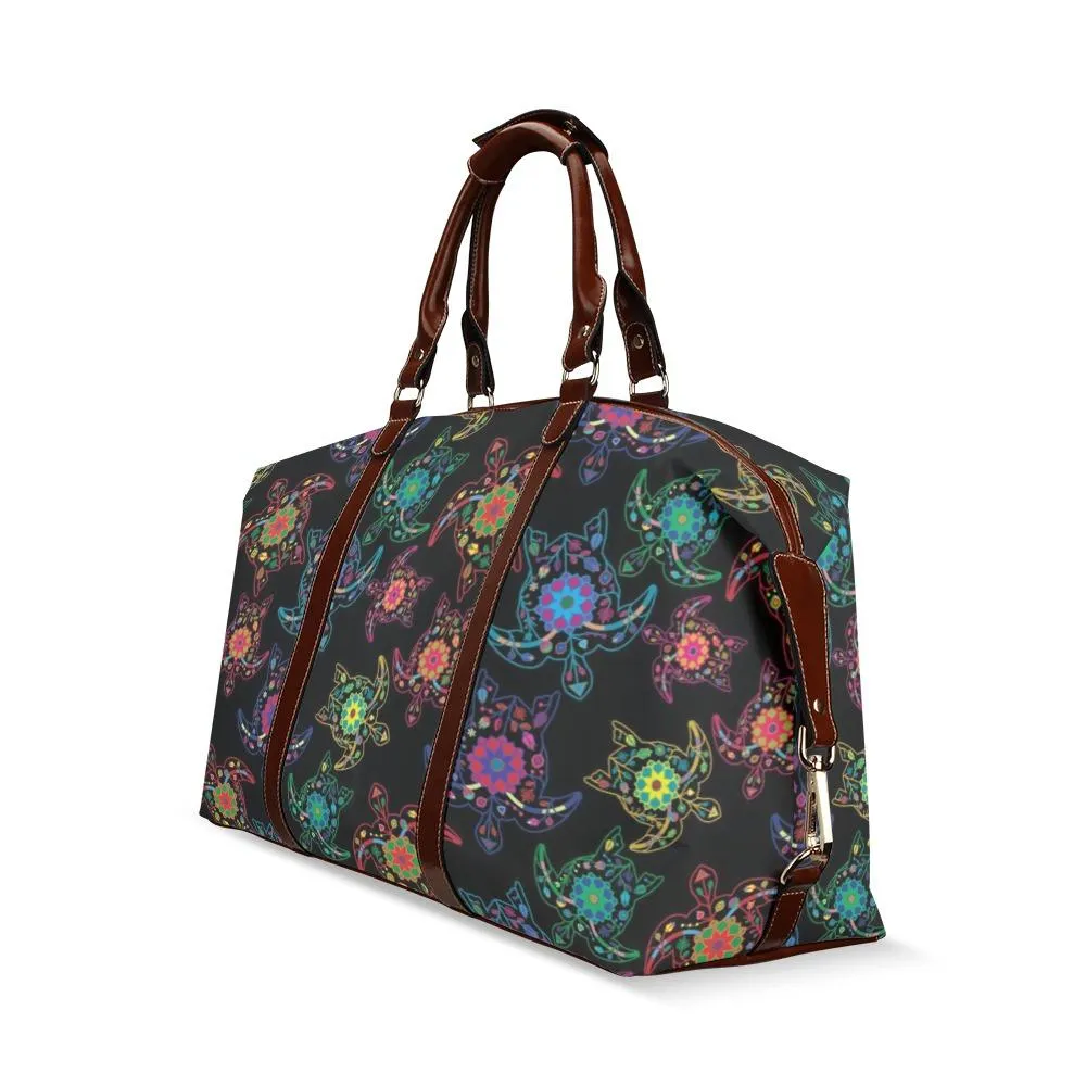 Neon Floral Turtles Classic Travel Bag