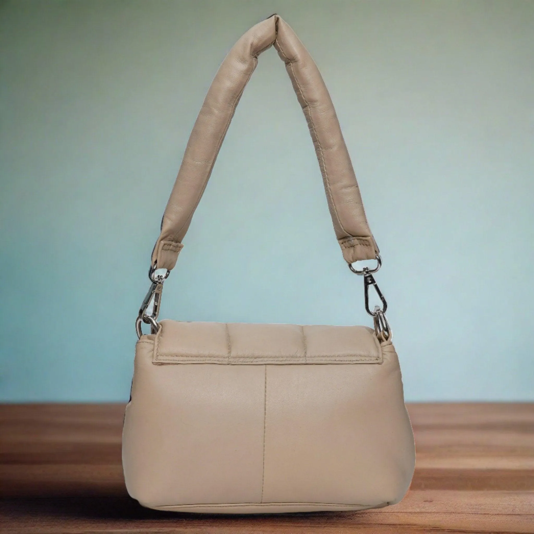 Neutral Beige Leather Cross body: Versatile Style