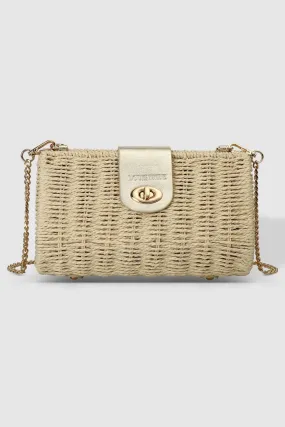 Ophelia Raffia Crossbody Bag| Champagne