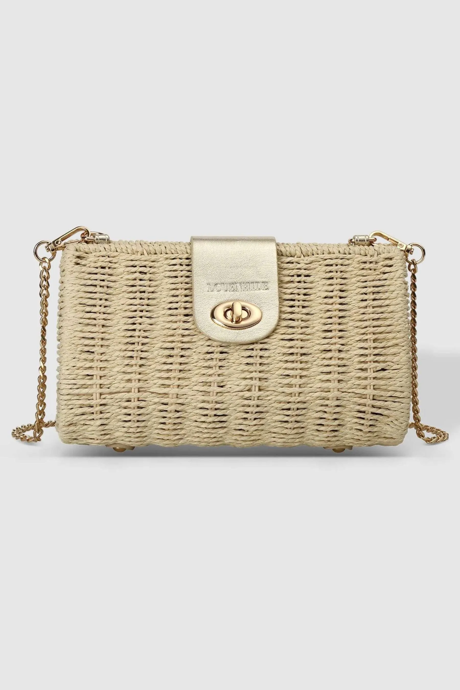 Ophelia Raffia Crossbody Bag| Champagne