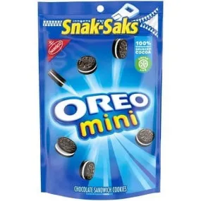 OREO Mini Chocolate Sandwich Cookies, Snak-Saks, 8 oz