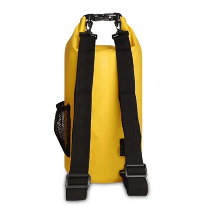 Outdoor Waterproof Dry Dual Shoulder Strap Bag Dry Sack PVC Barrel Bag, Capacity: 20L(Yellow)