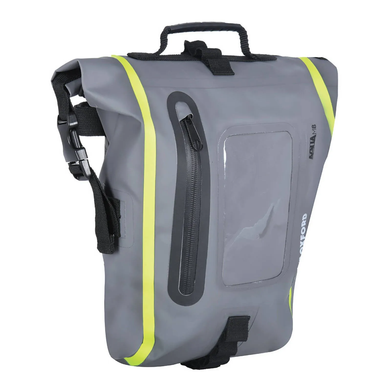 Oxford Tank Bag Aqua M8 - Black / Grey / Fluro Yellow