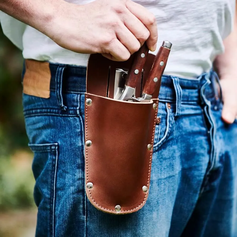 Personalised Leather Gardening Tool Holder