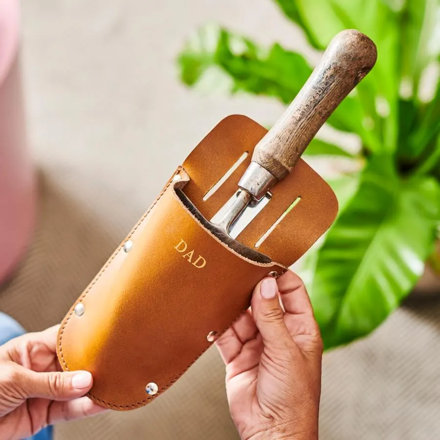 Personalised Leather Gardening Tool Holder