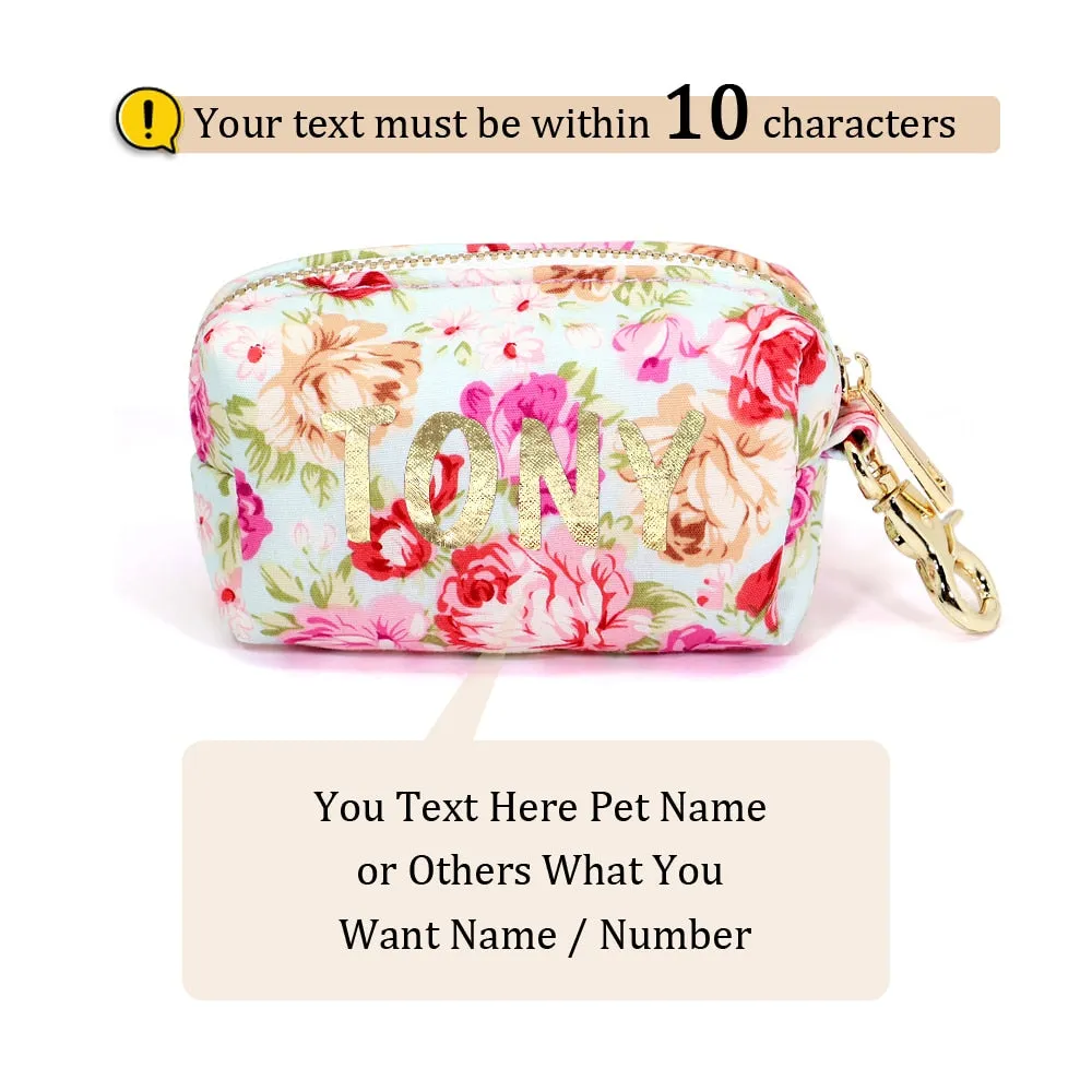 Personalized Floral Poop Bag, Snack & Accessories Holder