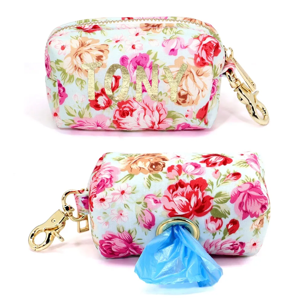 Personalized Floral Poop Bag, Snack & Accessories Holder